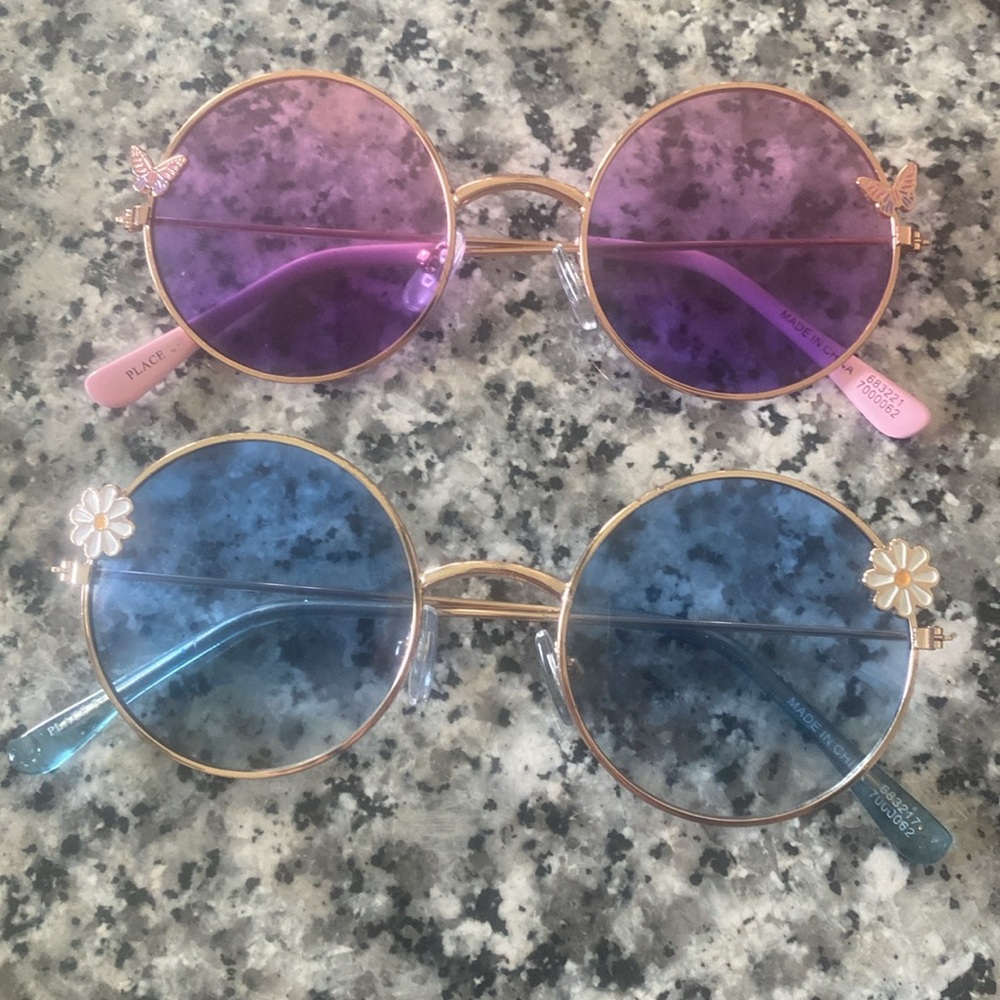 Children’s Place set of 2 faux metal daisy and butterfly Sunglasses